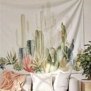 Urban Outfitters Green and Cream Tapestry Wall Decor